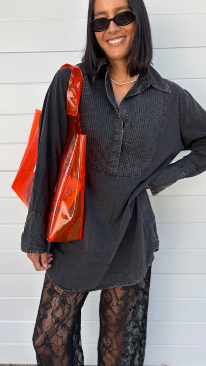 PRE-LOVED // ONE TEASPOON Acid Wash Tux Denim Shirt/Dress