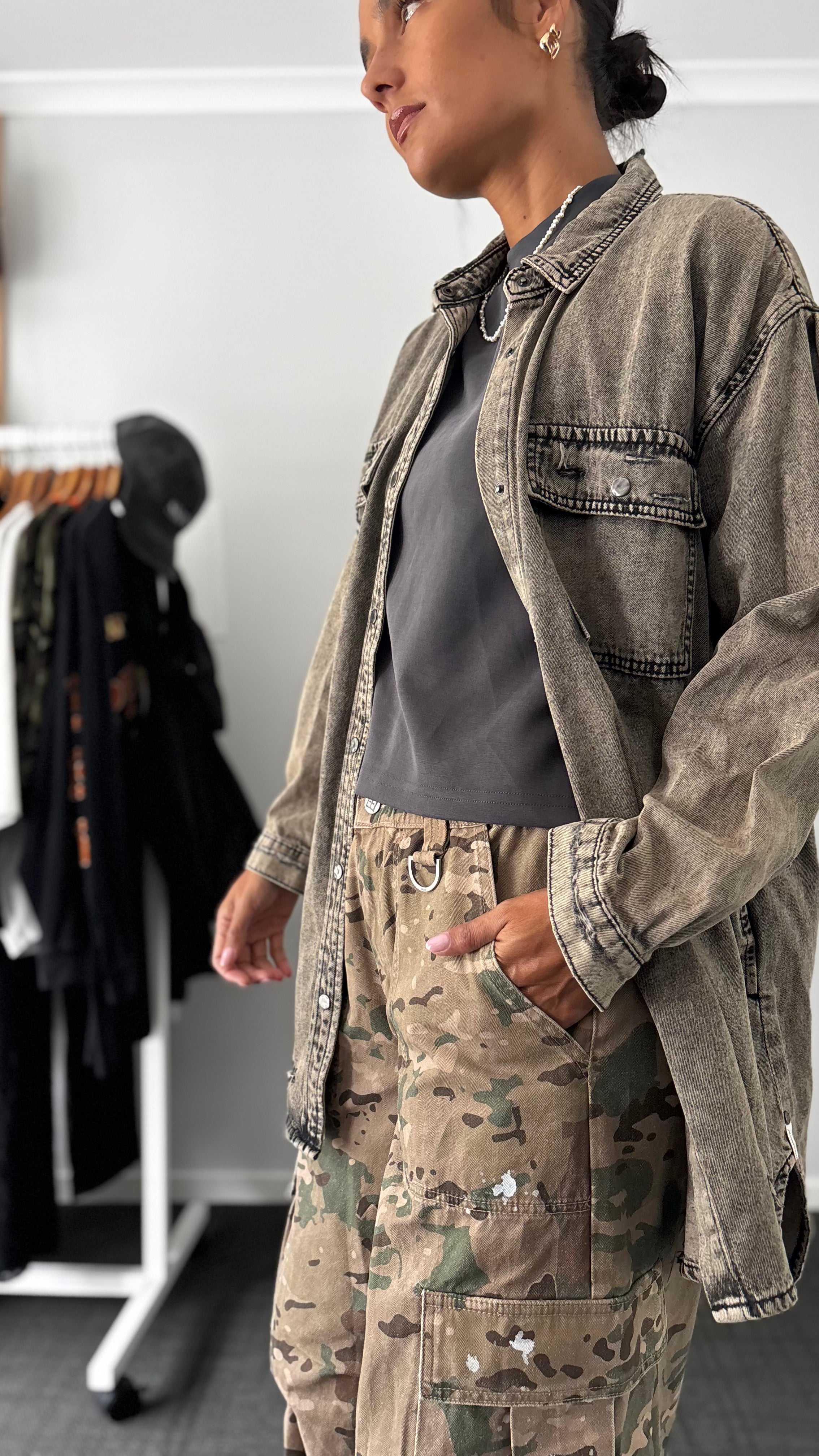 PRE-LOVED // ONE TEASPOON Denim Shirt Dress/Shirt RUST