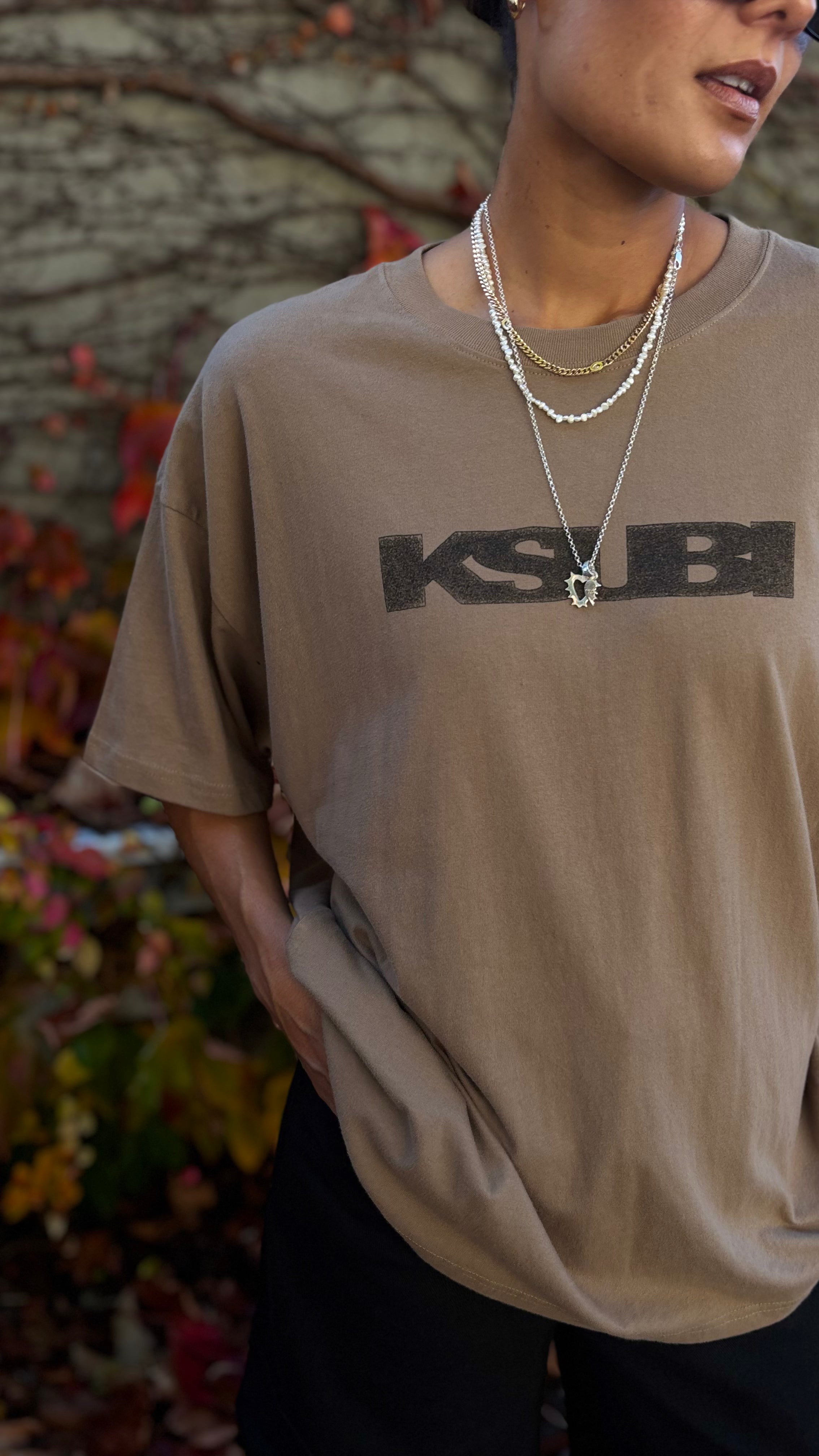 PRE-LOVED // KSUBI Logo Tee SAND *NEW*