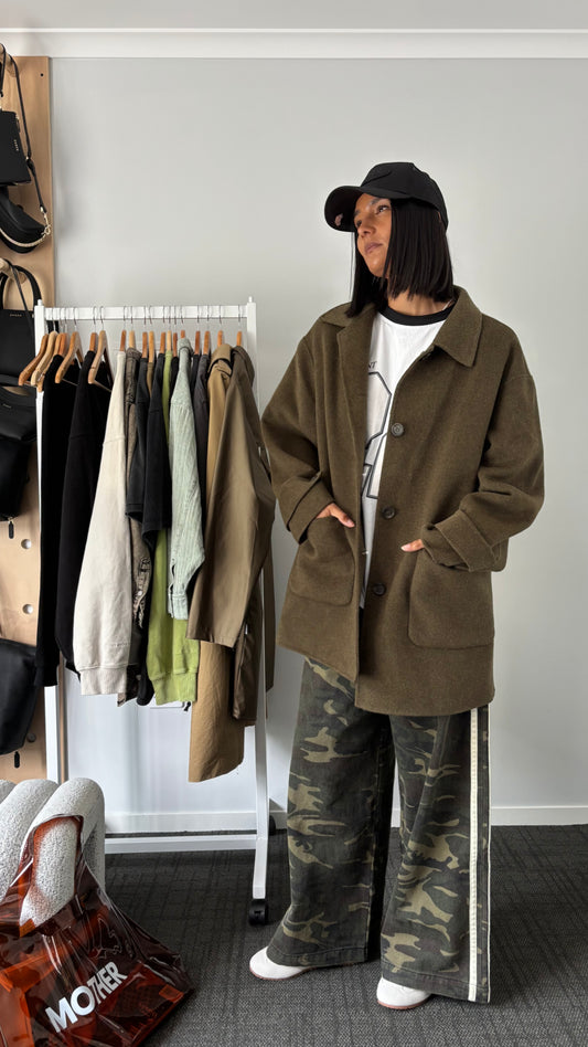 PRE-LOVED // ASSEMBLY LABEL Pierra Wool Coat SPRUCE MARLE