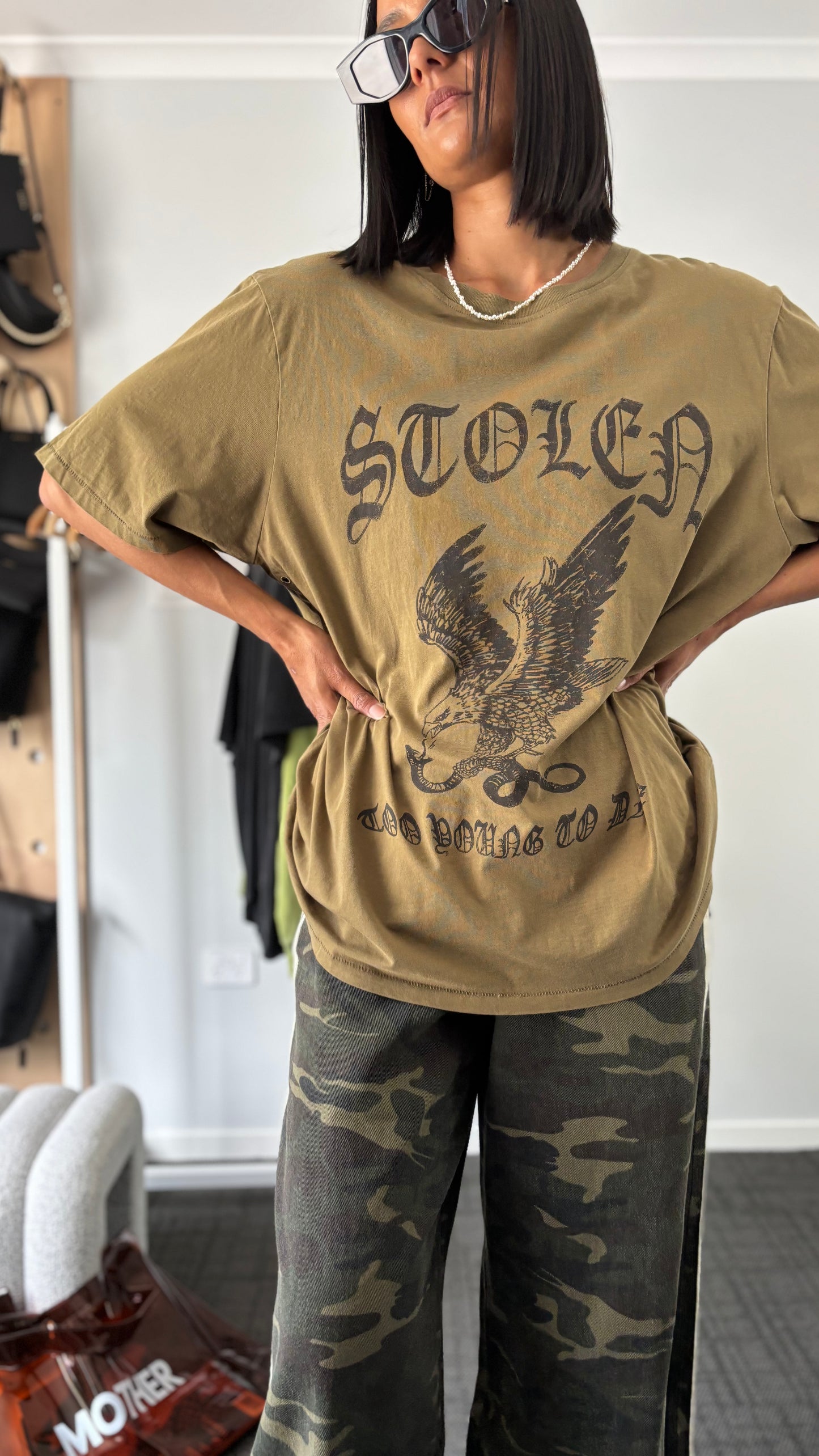 PRE-LOVED // SGC Eagle Tee DIRTY KHAKI