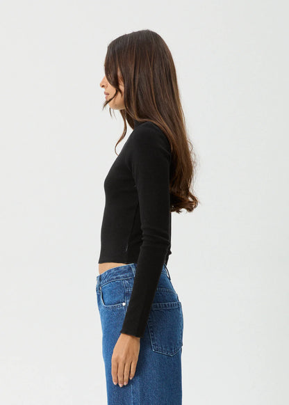 AFENDS // Iconic LS Rib Top BLACK