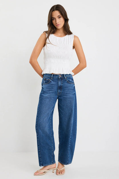 AMONG THE BRAVE // Impulsive Shirred Top IVORY
