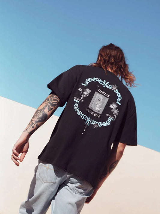 THRILLS // Infinite Dopamine Box Fit OS Tee PIRATE BLACK