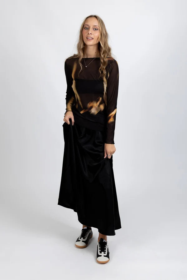 Iris Mesh Long Sleeve BLACK