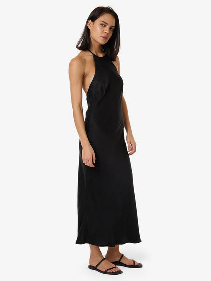 THRILLS // Jett Halter Bias Dress BLACK