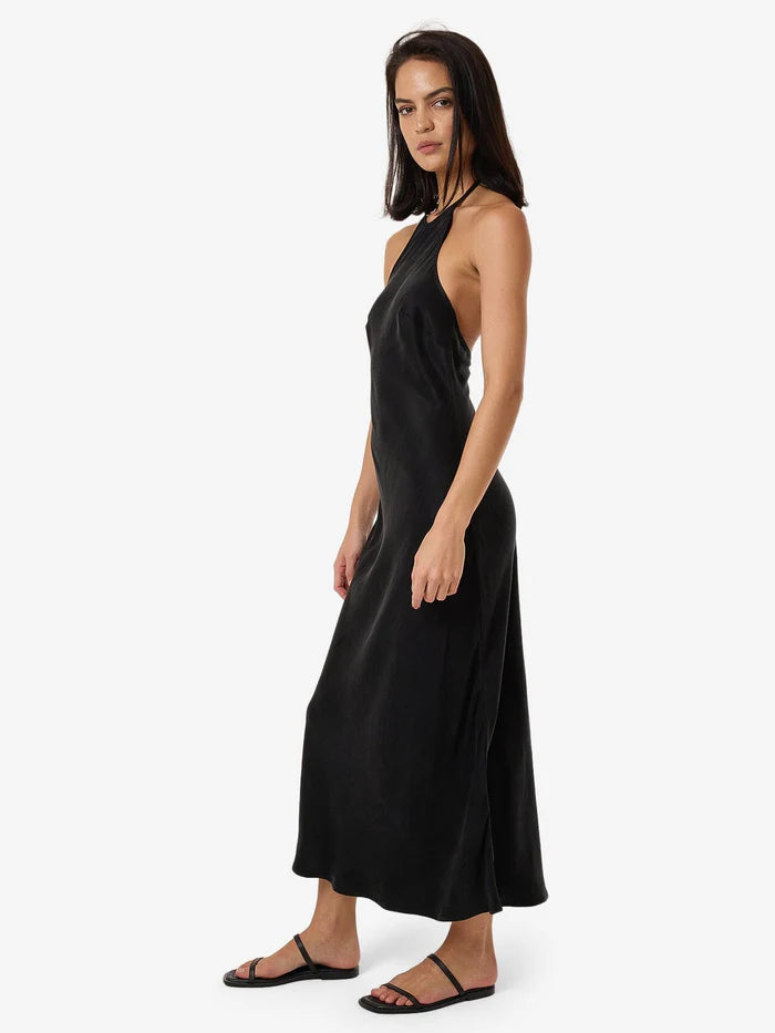 THRILLS // Jett Halter Bias Dress BLACK