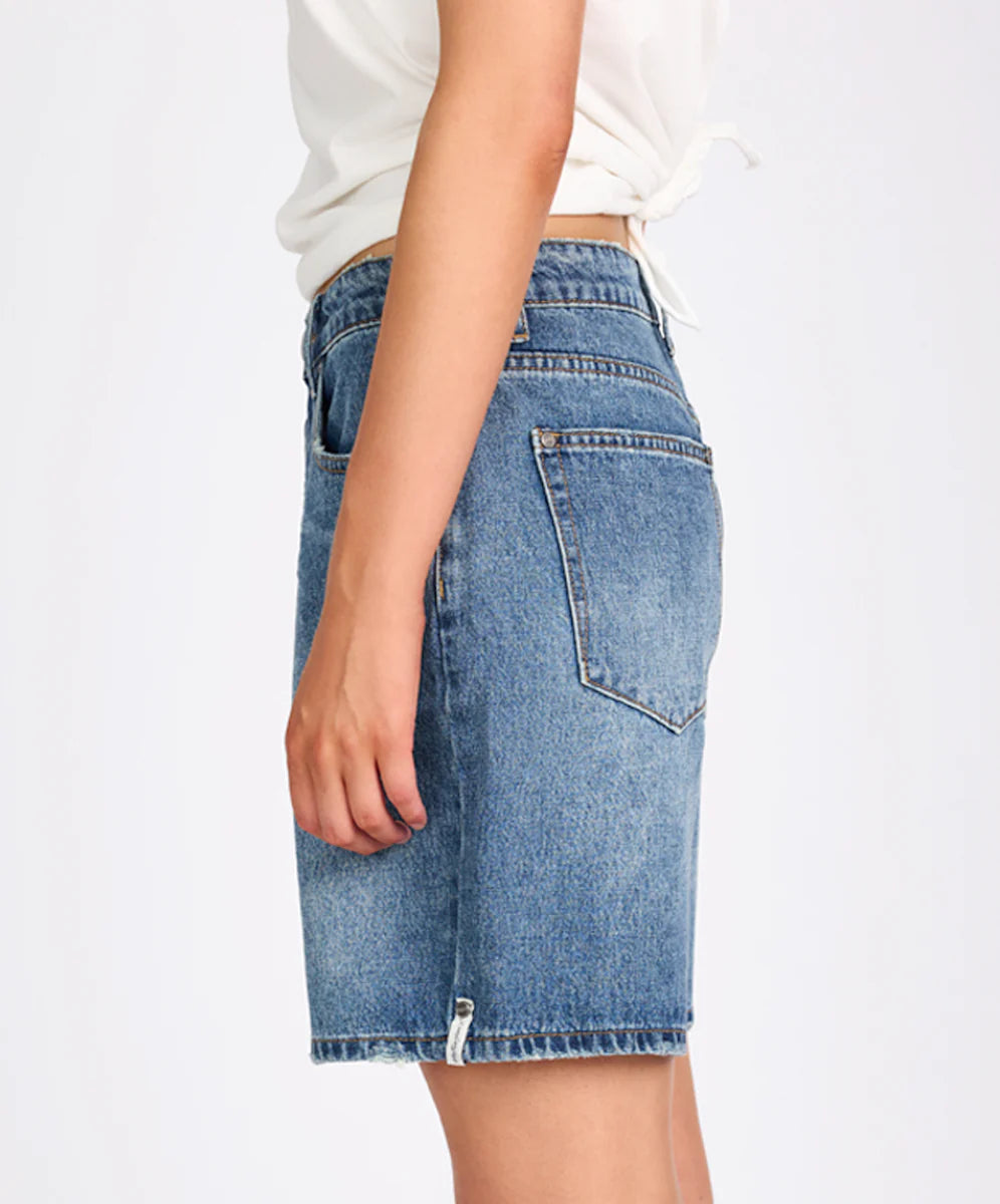 ONE TEASPOON // Jackson Mid Waist Wide Leg Shorts WESTLAND BLUE