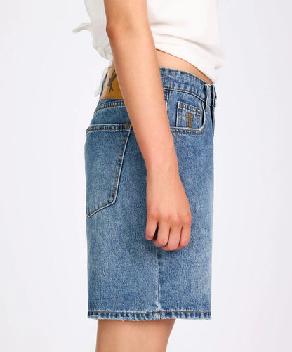 ONE TEASPOON // Jackson Mid Waist Wide Leg Shorts WESTLAND BLUE