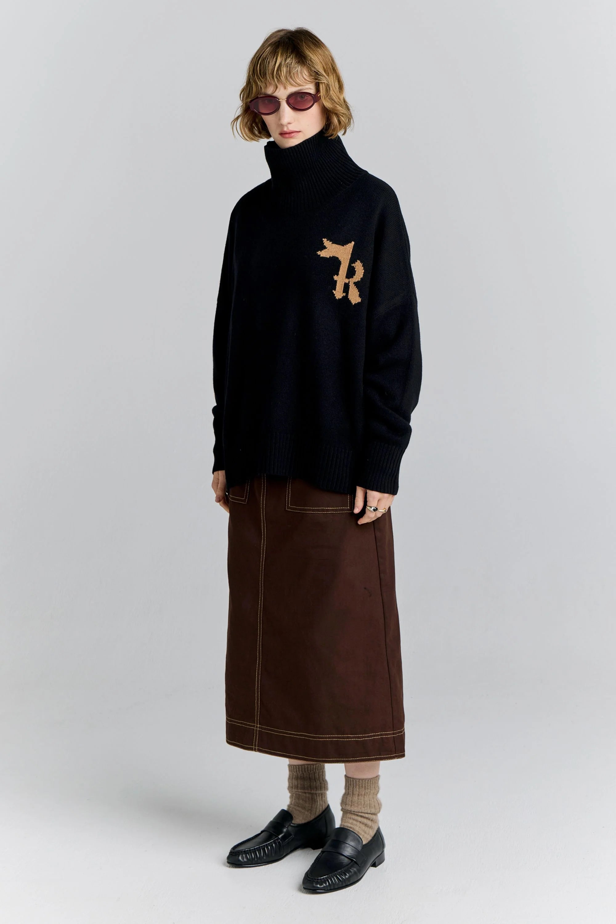 KAREN WALKER // K Flag Sweater BLACK