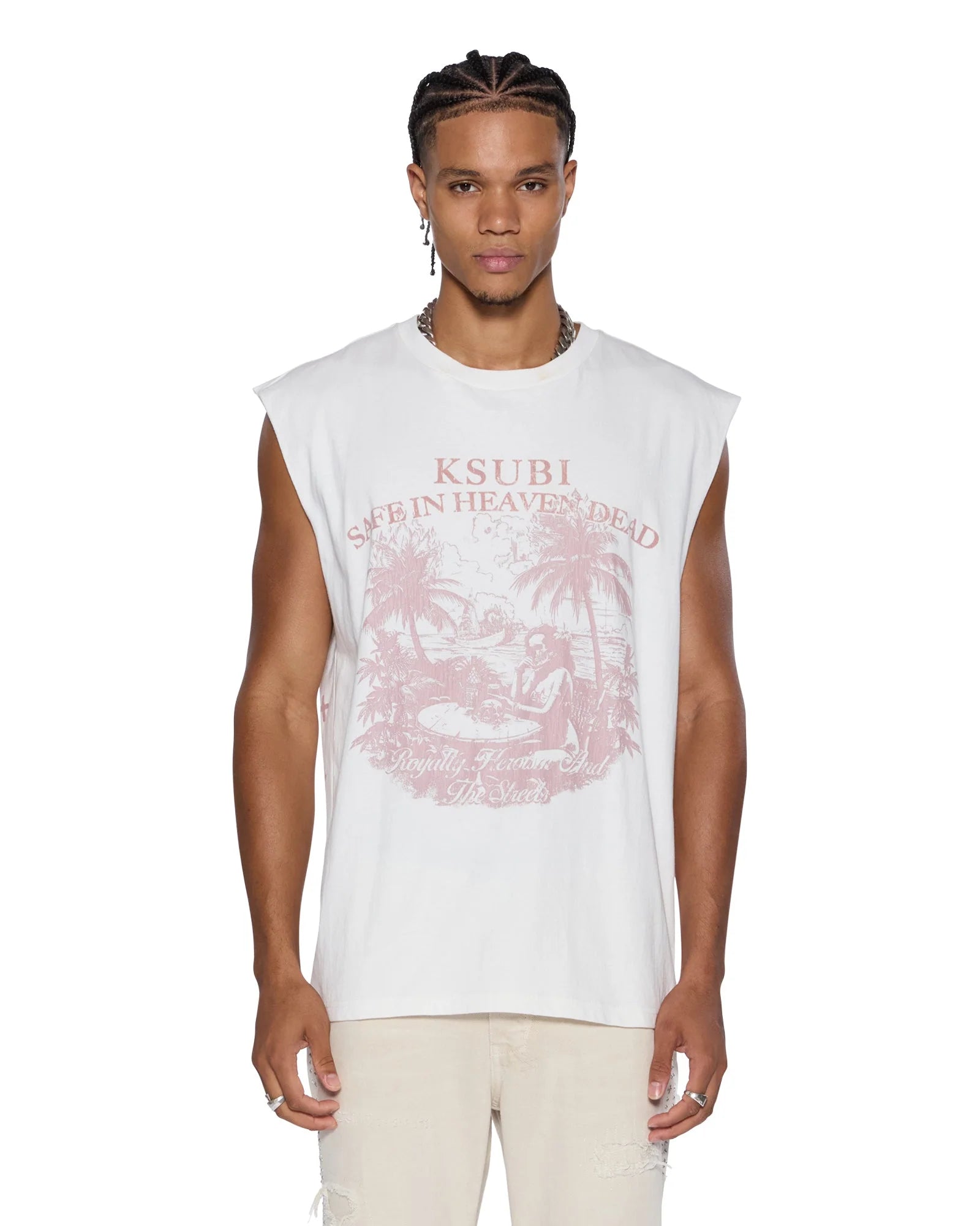 KSUBI // Paradiso Cut Off Tee VINTAGE WHITE