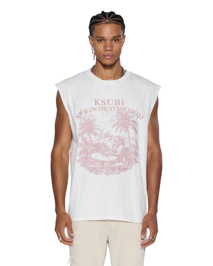 KSUBI // Paradiso Cut Off Tee VINTAGE WHITE