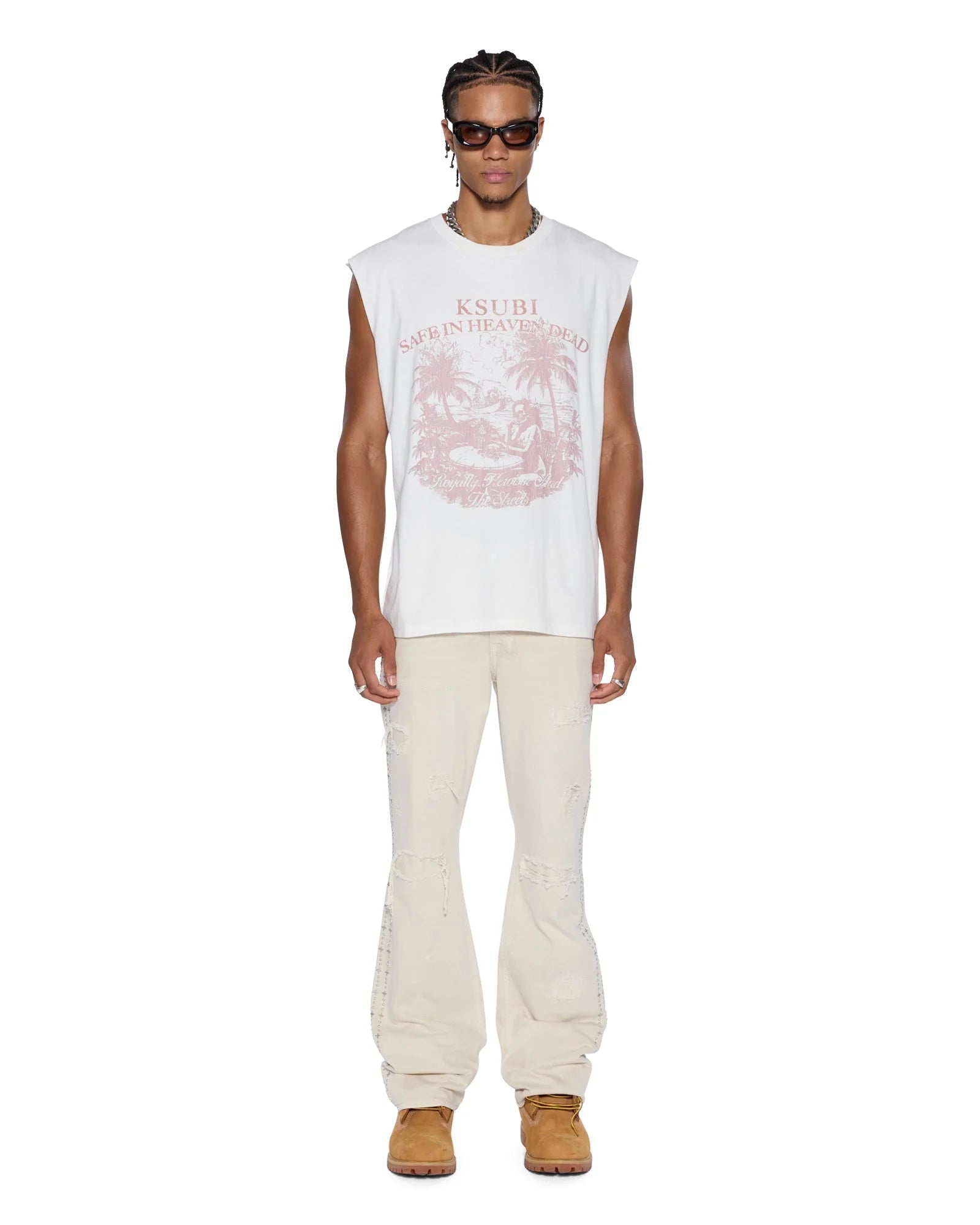 KSUBI // Paradiso Cut Off Tee VINTAGE WHITE