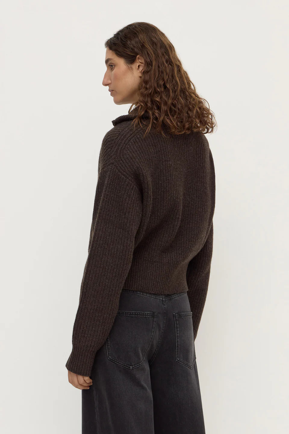 Kaia Wool Zip Sweater GANACHE MARLE