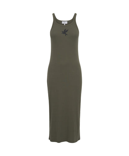 ONE TEASPOON // Rib Singlet Midi Dress KHAKI