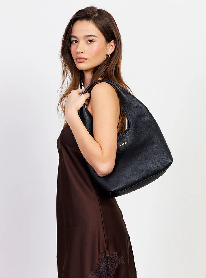SABEN // Kiki Shoulder Bag BLACK LIGHTLY MILLED