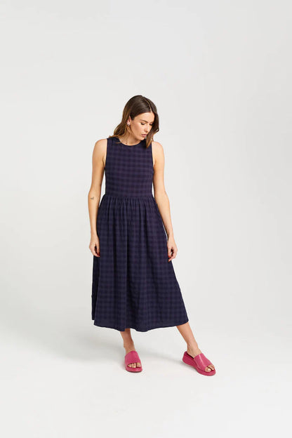 THING THING // Kippa Dress NAVY CHECK