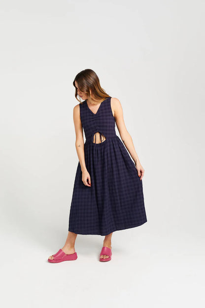 THING THING // Kippa Dress NAVY CHECK