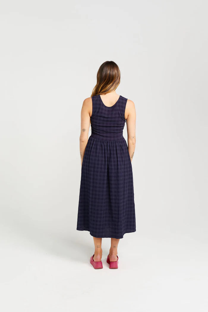 THING THING // Kippa Dress NAVY CHECK