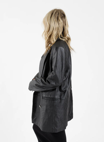 FEDERATION // Leather Tux Jacket BLACK