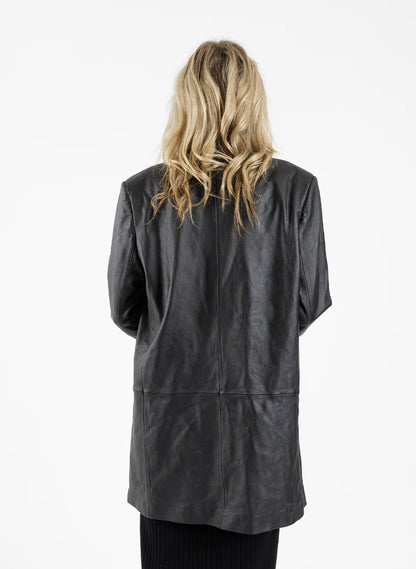 FEDERATION // Leather Tux Jacket BLACK