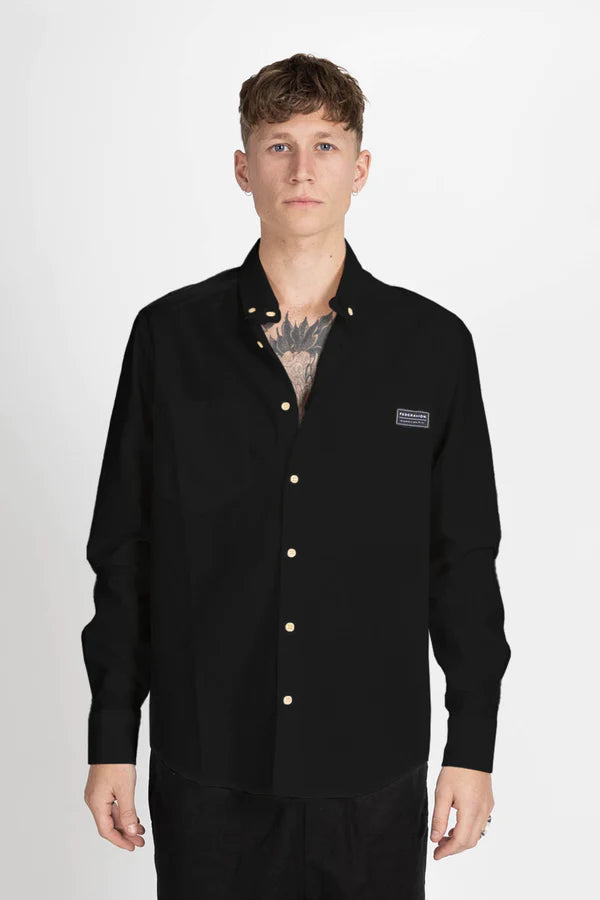 FEDERATION // Linen Sunday Shirt BLACK