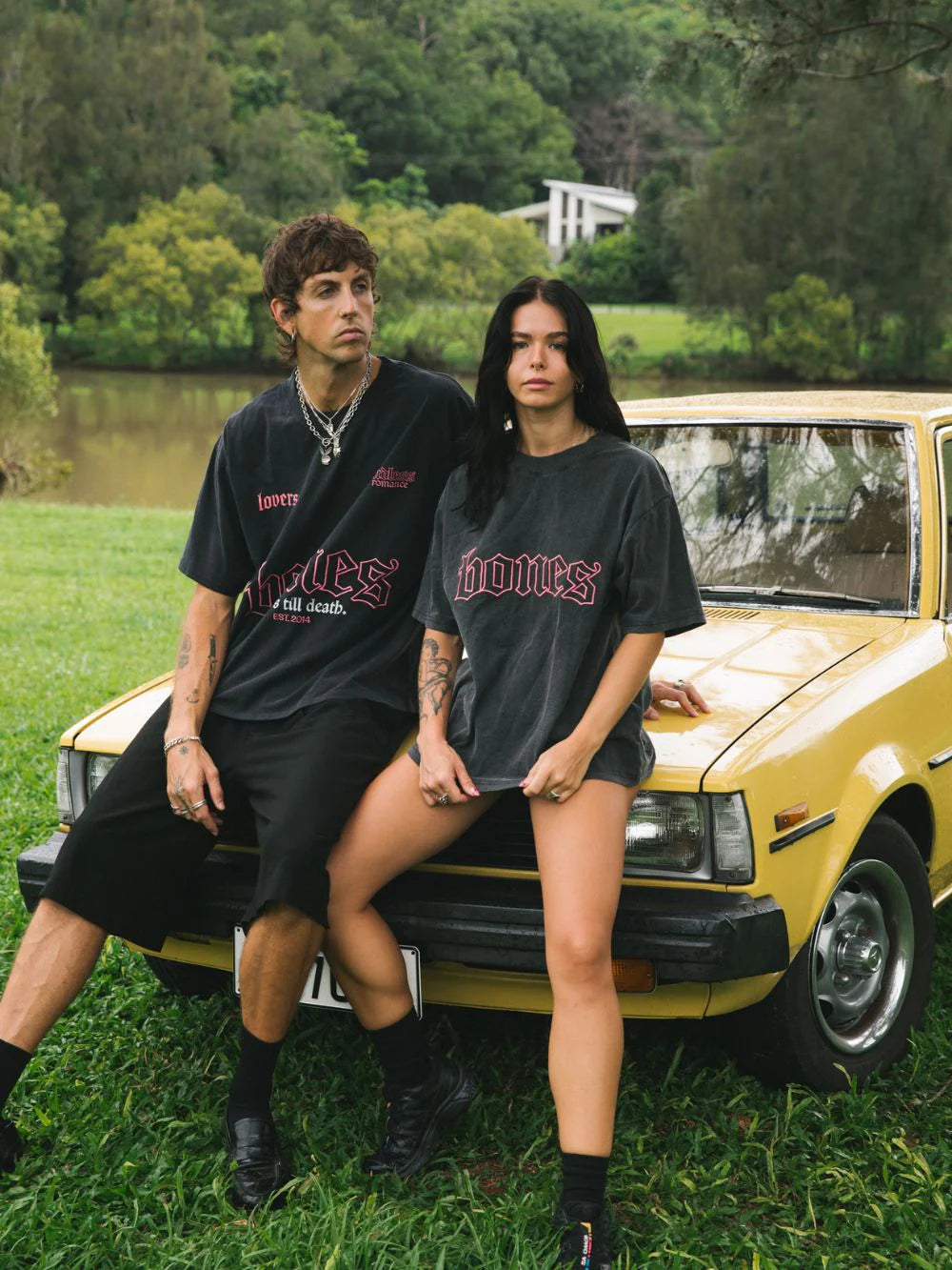 BILLY BONES // Lovers Steeze Tee WASHED BLACK