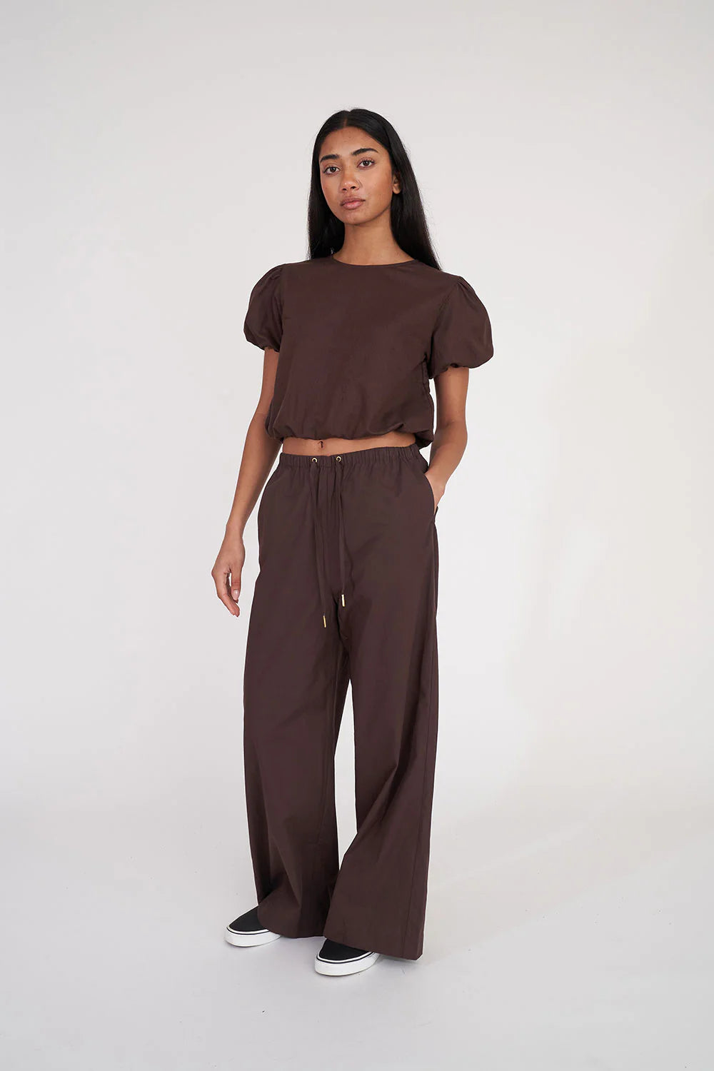 HUFFER // Lin-In Airy Top COCOA