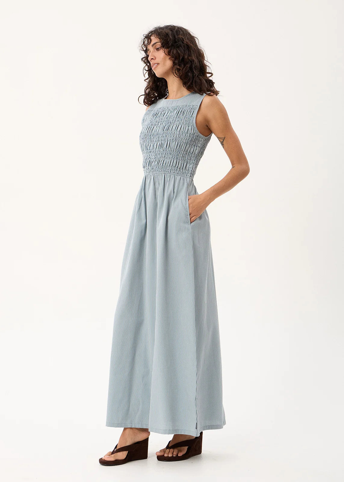 Loren Maxi Dress TEAL STRIPE