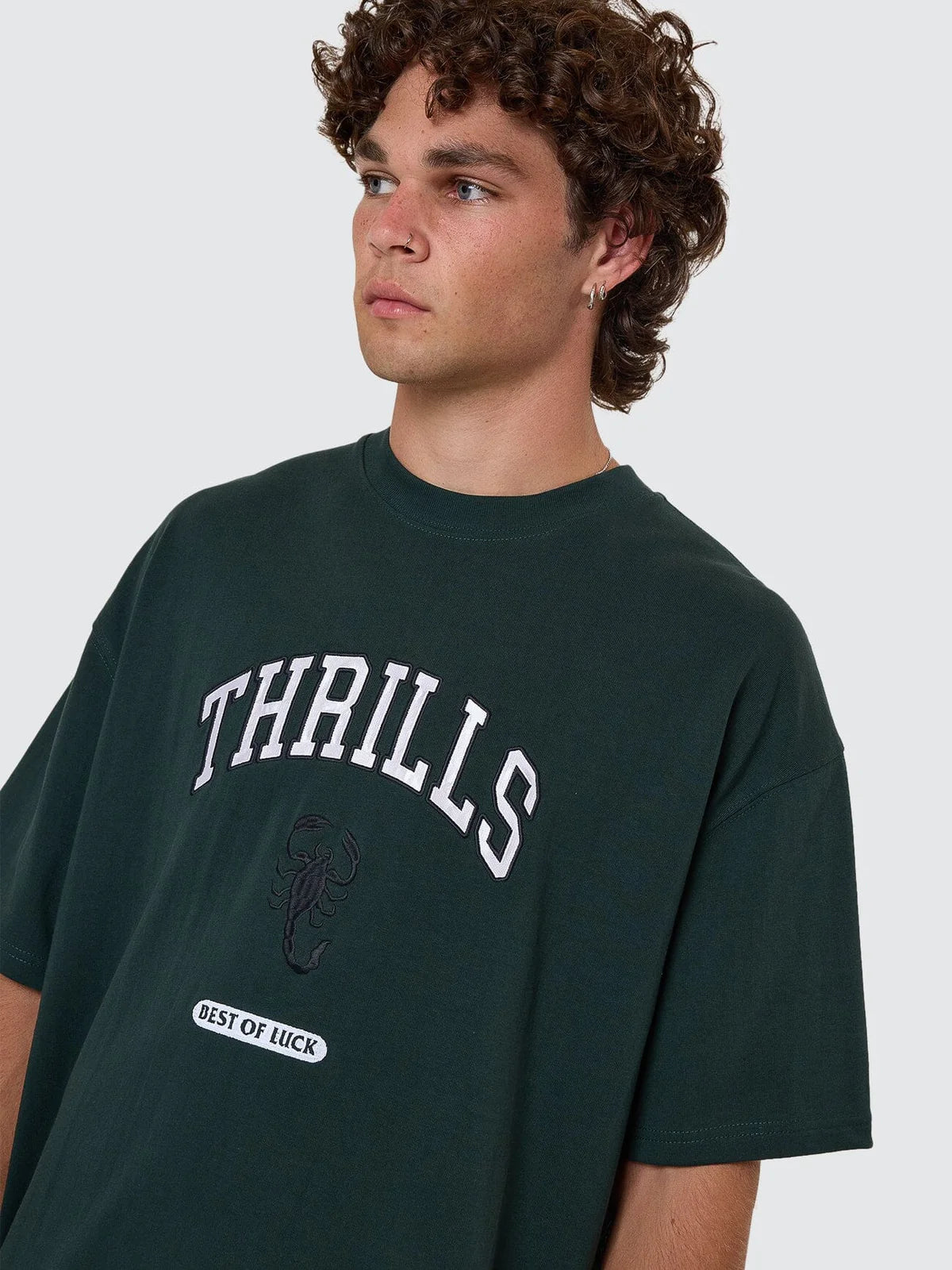 THRILLS // Los Stingers Box Fit OS Tee VISTA GREEN
