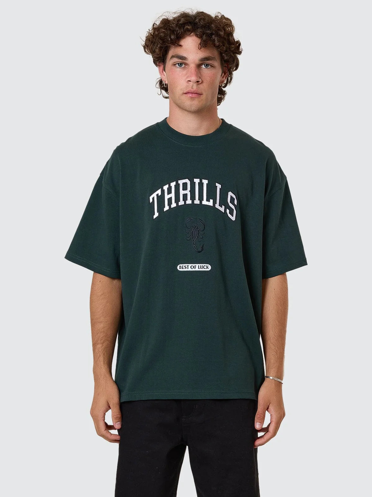 THRILLS // Los Stingers Box Fit OS Tee VISTA GREEN