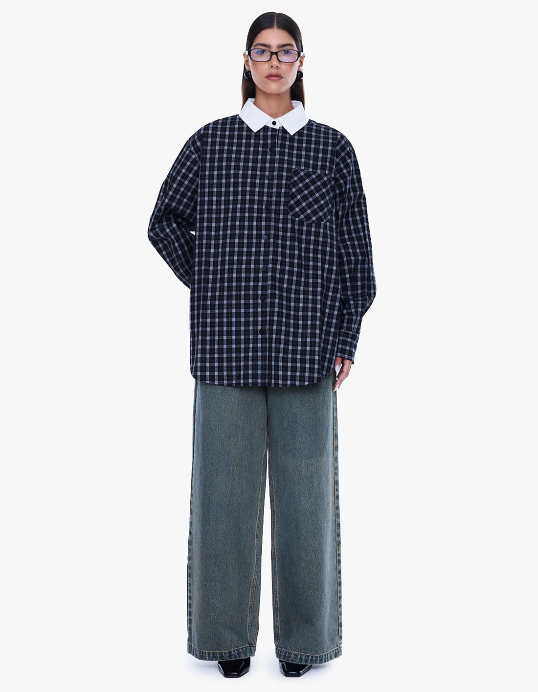 Louise Check Shirt BLACK CHECK