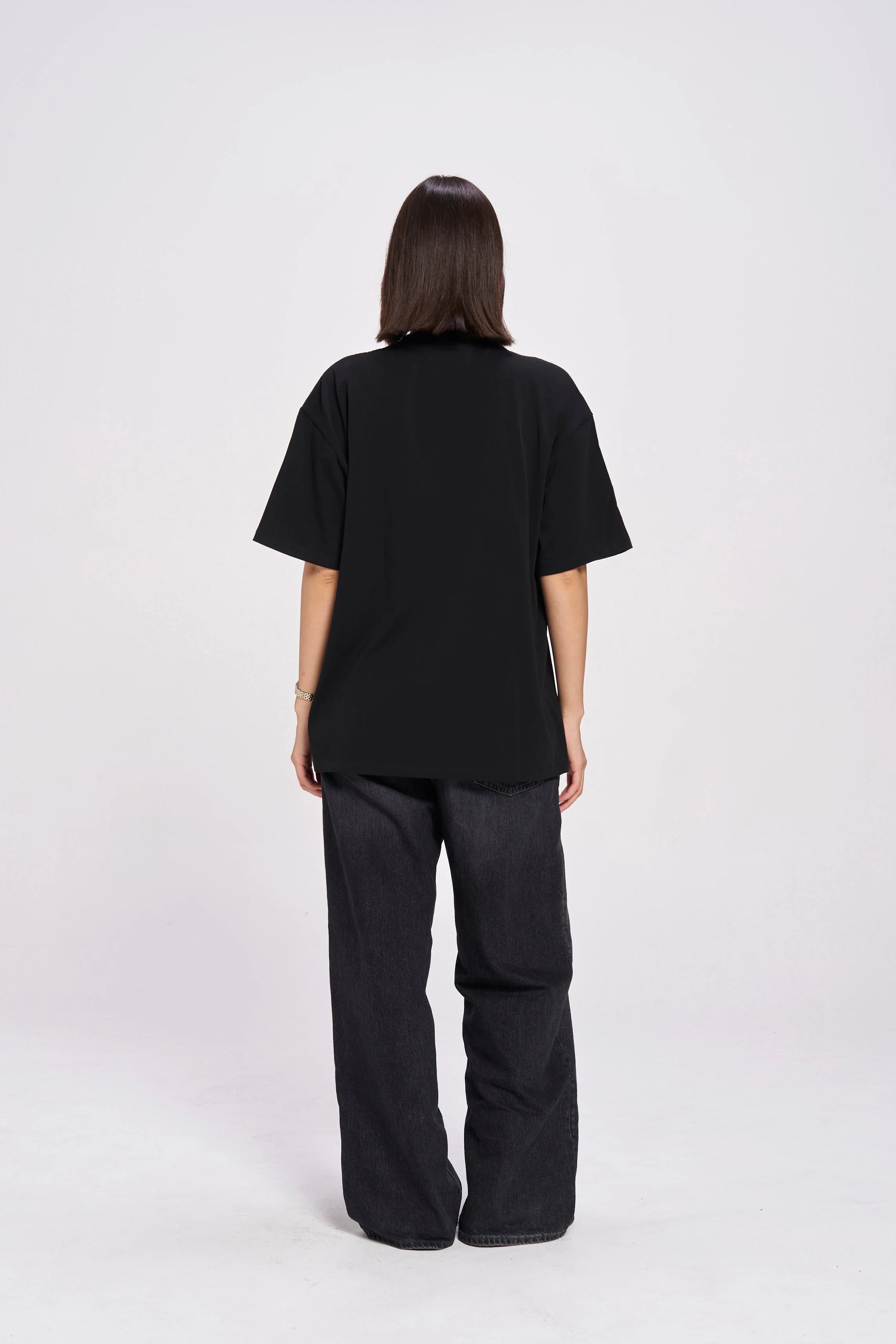 MAKU // Burgundy Hearts Club Oversized BLACK