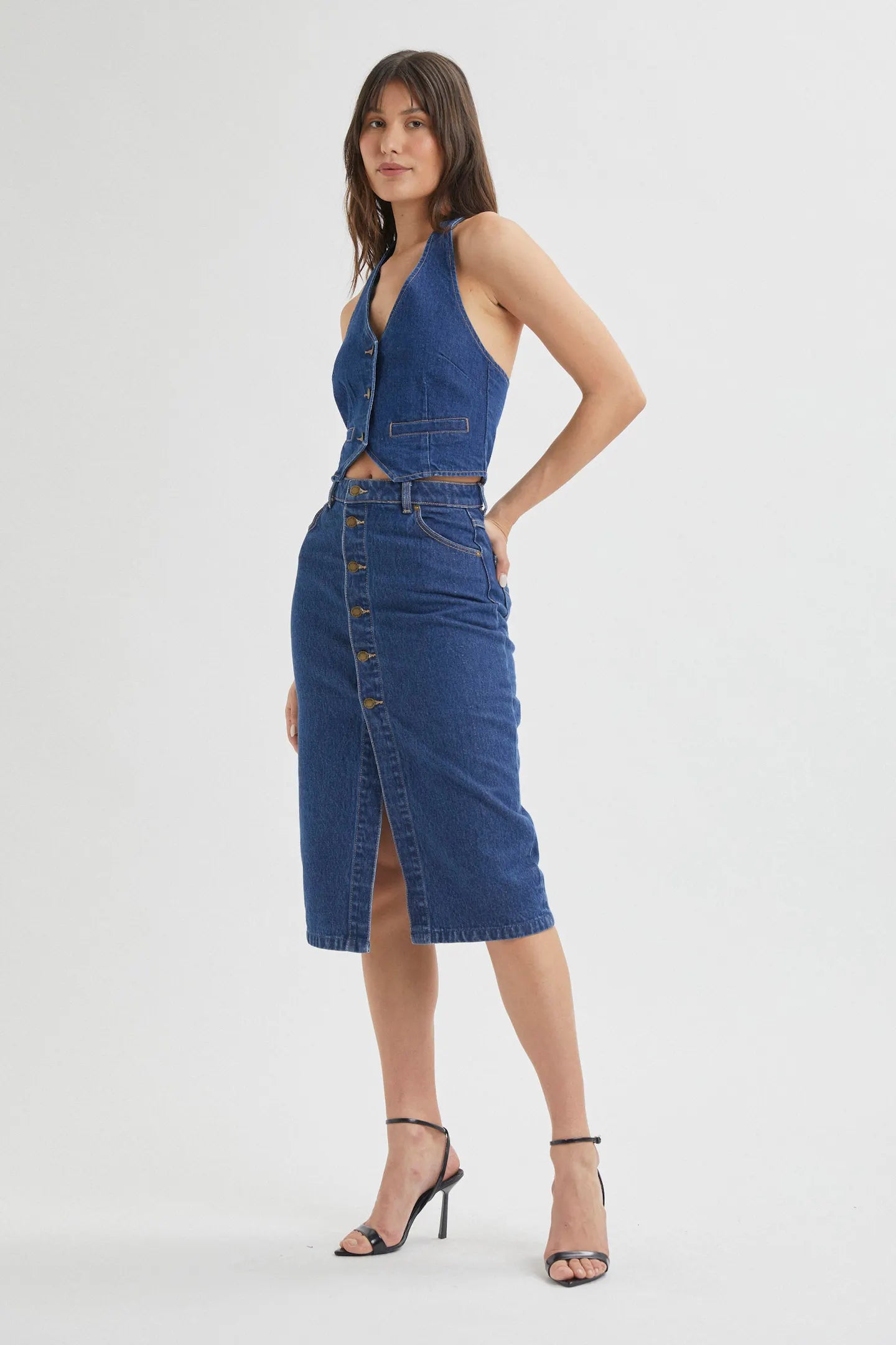 ROLLAS // Melrose Skirt ORGANIC VINTAGE BLUE
