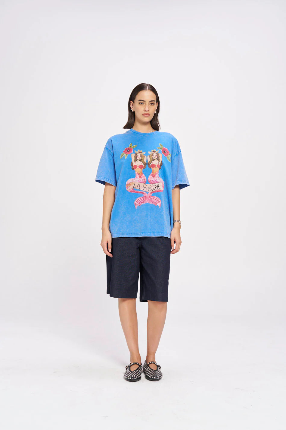 MAKU // Mermaid La Sirene Tee Oversized ACID WASH