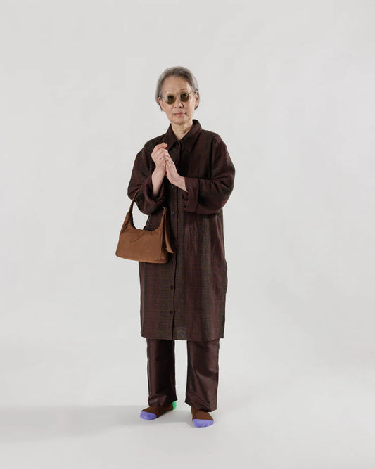 BAGGU // MINI Nylon Shoulder Bag BROWN