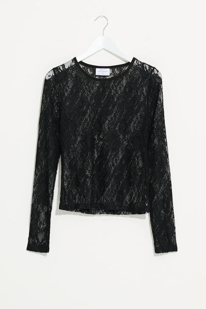 MISFIT // Sacred Lace LS Top BLACK
