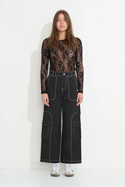 MISFIT // Sacred Lace LS Top BLACK