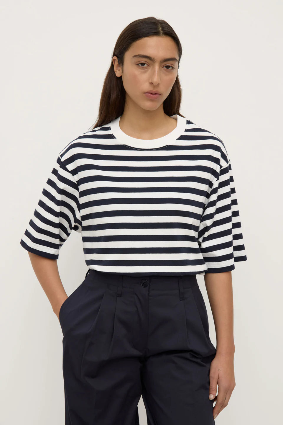 ASSEMBLY LABEL // Monte Stripe Tee TRUE NAVY