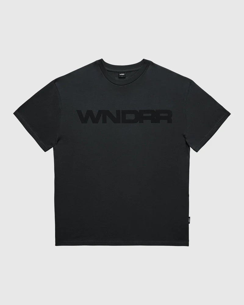 WNDRR // Motif Box Fit Tee FADED BLACK