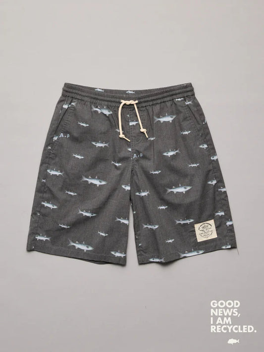 JAF // Mullet Stack Volley Shorts BLACK