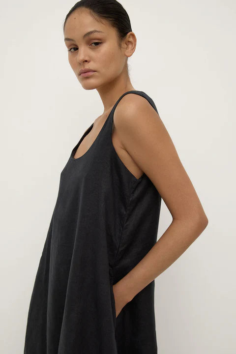 ASSEMBLY LABEL // Maree Linen Midi Dress BLACK