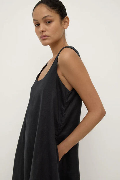 ASSEMBLY LABEL // Maree Linen Midi Dress BLACK