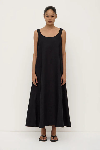 ASSEMBLY LABEL // Maree Linen Midi Dress BLACK