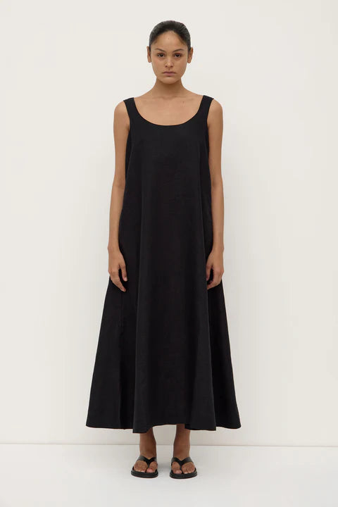 ASSEMBLY LABEL // Maree Linen Midi Dress BLACK