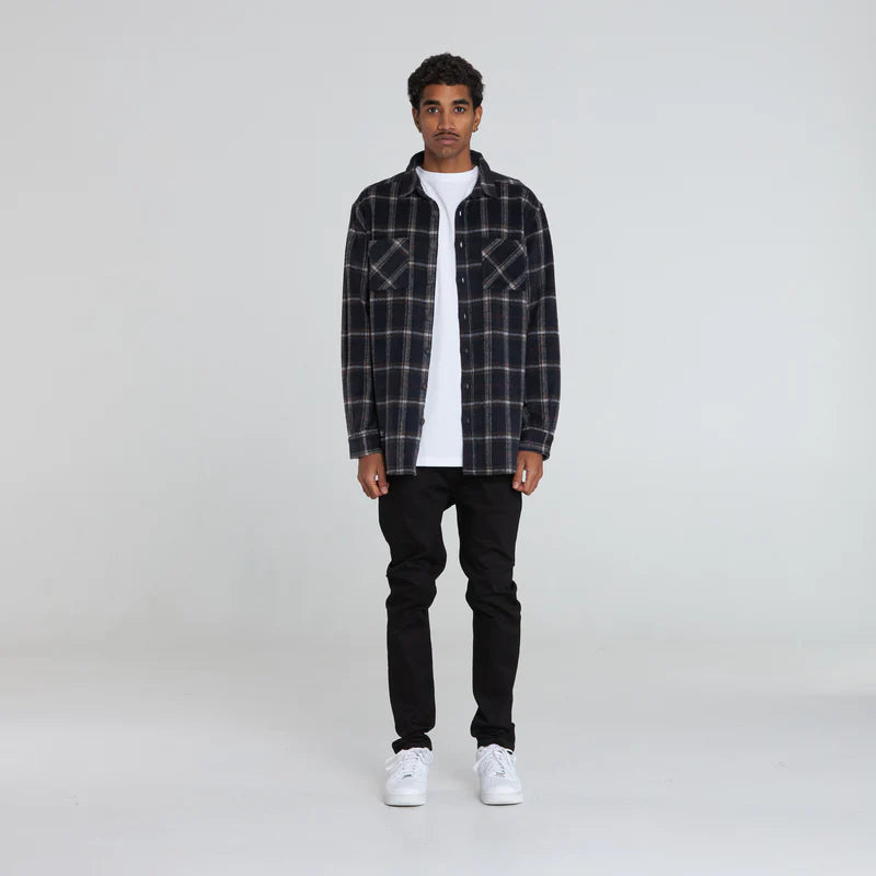 CRATE // Mason Flannel Shirt BLACK/NAVY/WHITE