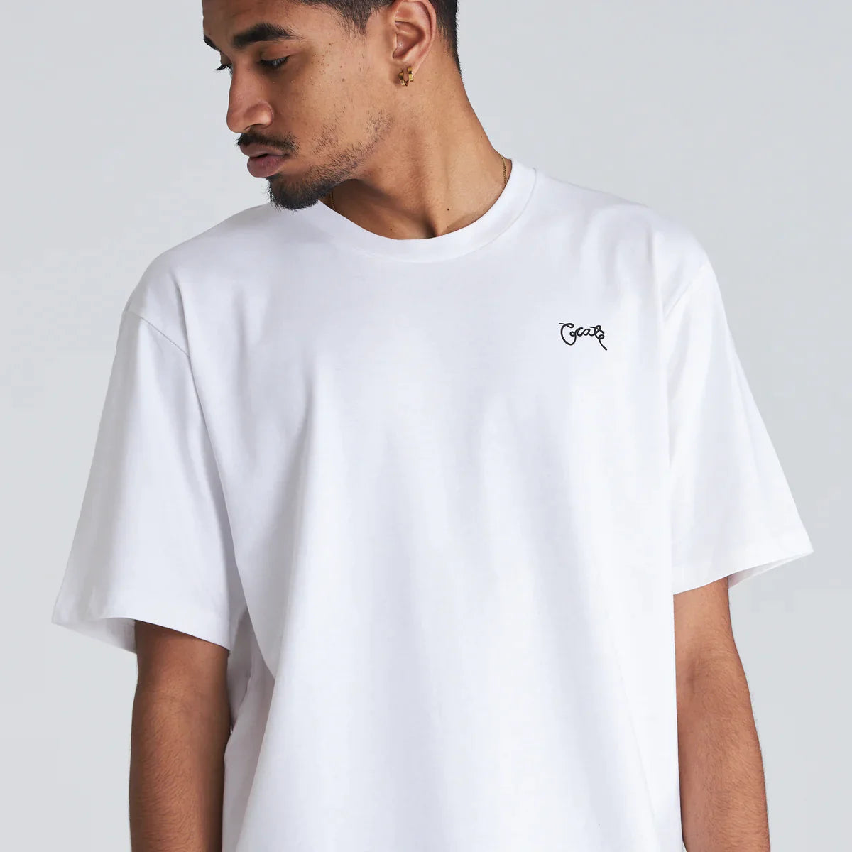 CRATE // Scripted Stamp T-Shirt WHITE