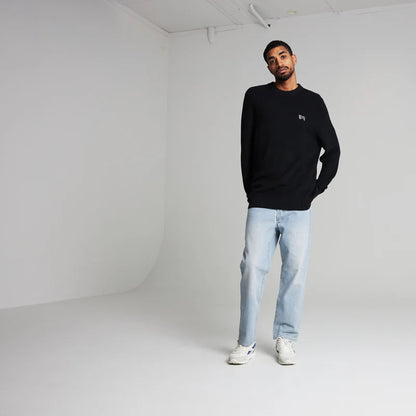 CRATE // Waffle Crew Knit BLACK