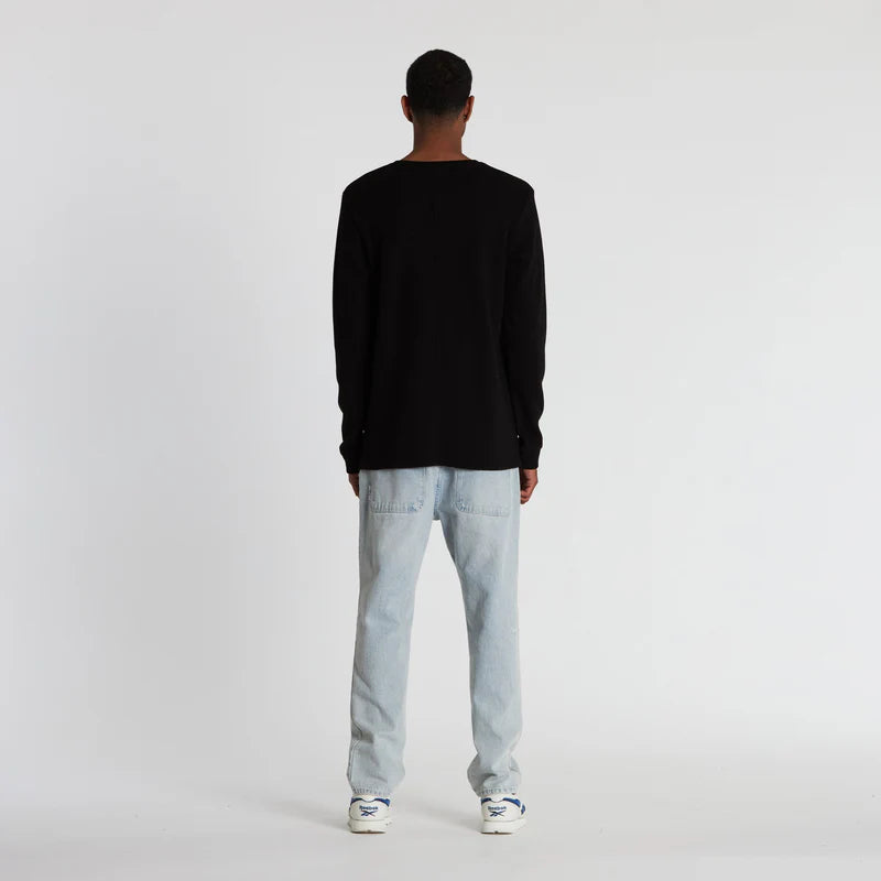CRATE // Waffle Crew Knit BLACK