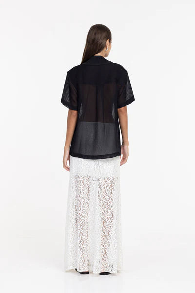 Meshed Hearts Skirt IVORY